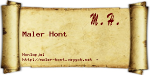 Maler Hont névjegykártya